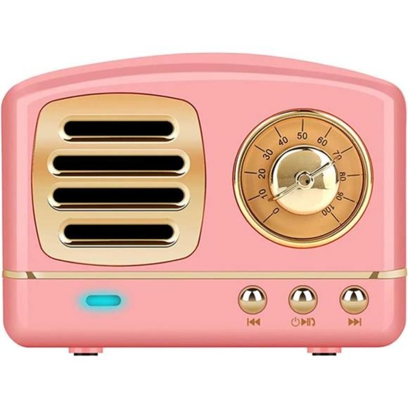 Portable Bluetooth Stereo Speaker, Enhanced Bass Retro Wireless Vintage Speaker - Picture 1 of 6